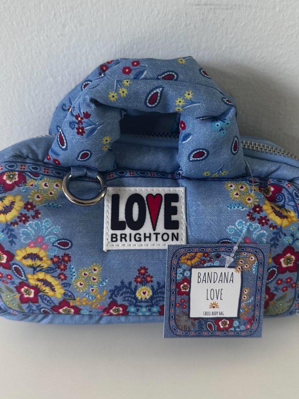 Brighton Blue Bandana Floral Mini Bag